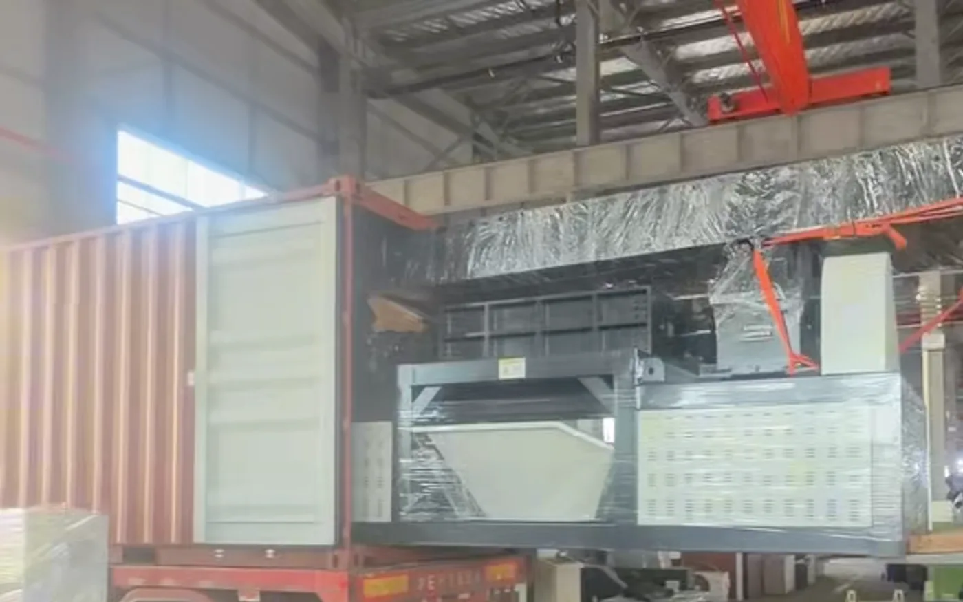 Industrial shredder shipping and loading site
