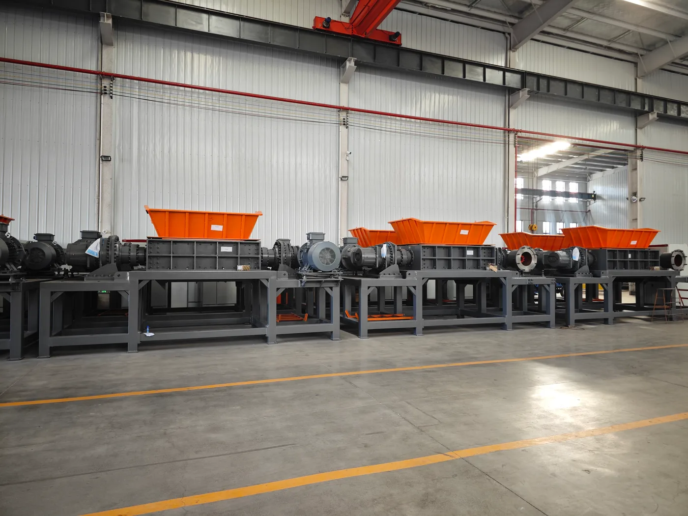 Semi-finished shredder checked in workshop
