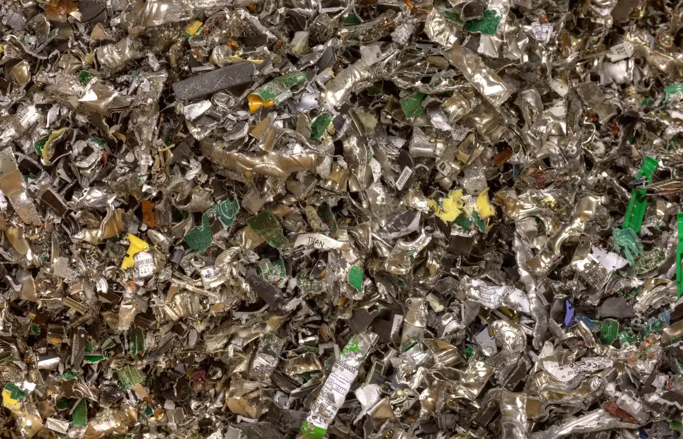 Shredded hard drives after secure data destruction