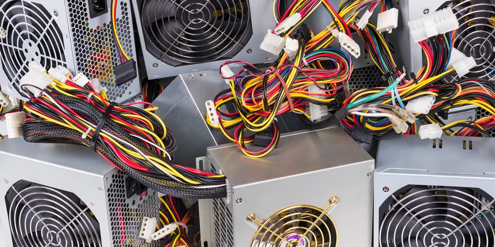 Cables connectors and electronic components for e-waste recycling pre-processing