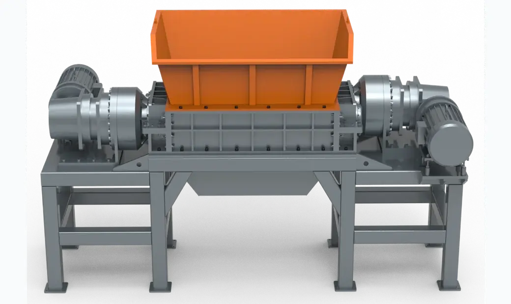 Heavy-duty double shaft tire shredder for whole tire primary shredding