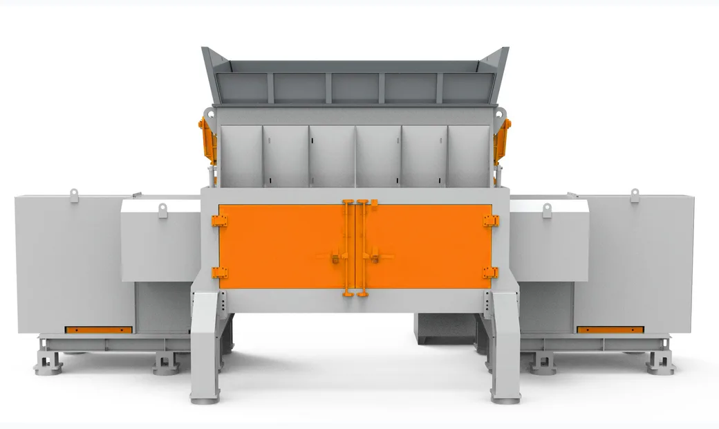 Heavy-duty single shaft tire shredder for controlled rubber size reduction