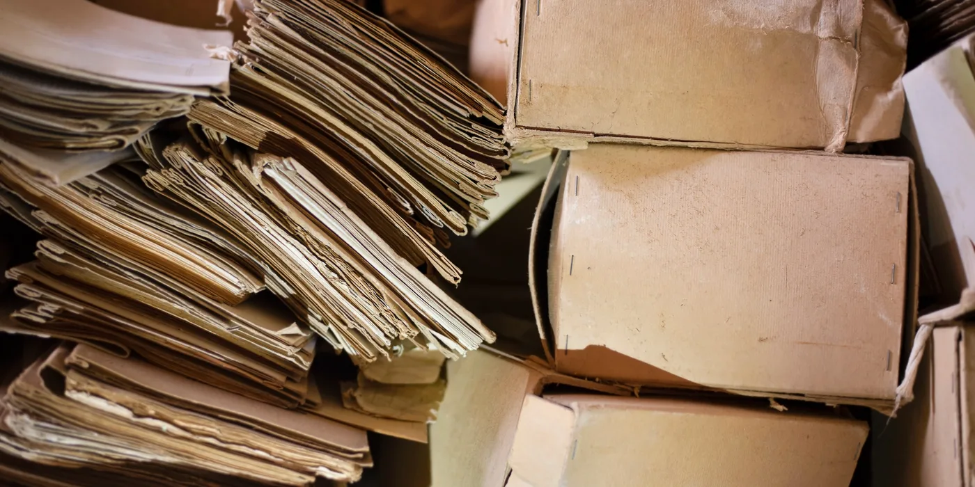 Archive files and confidential documents for secure industrial paper shredding