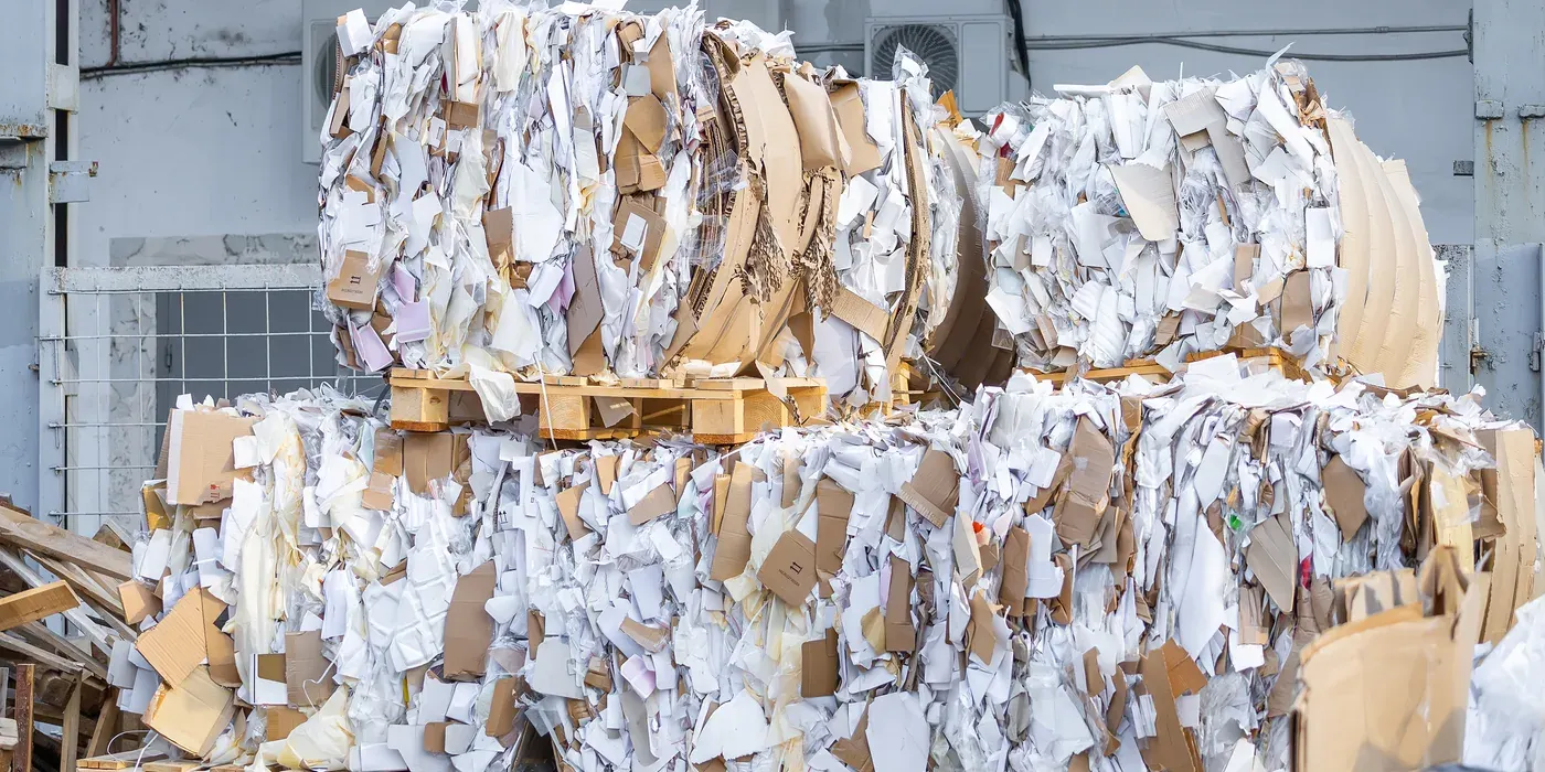 Paper and cardboard waste with light mixed contamination for pre-processing