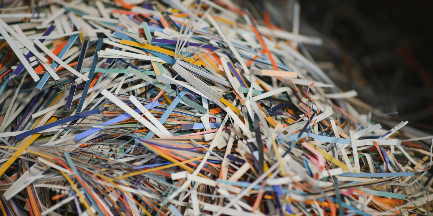 Paper rolls and printing waste for industrial paper shredder processing