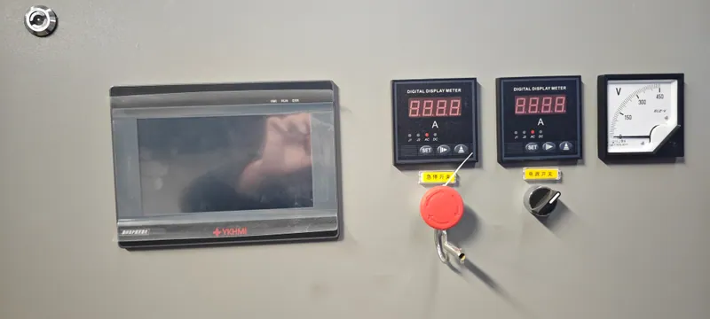 PLC control panel for tire shredder overload protection